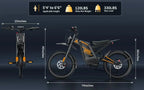Arkveld Adult Electric Fat Tire Bike, 3000W, 40 MPH, 80 Miles, 25 inch, White - APEX1