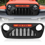 AMERICAN MODIFIED Demon Grille With Red Lights For 18-21 Wrangler/Gladiator