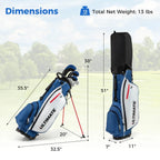 Costway Men's Complete Golf Club Set 10 Pieces With 460cc Alloy Driver