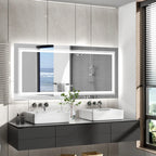 Extra Large LED Lighted Bathroom Mirror, Anti-Fog Wall Mounted Vanity Mirror with 3 Colors