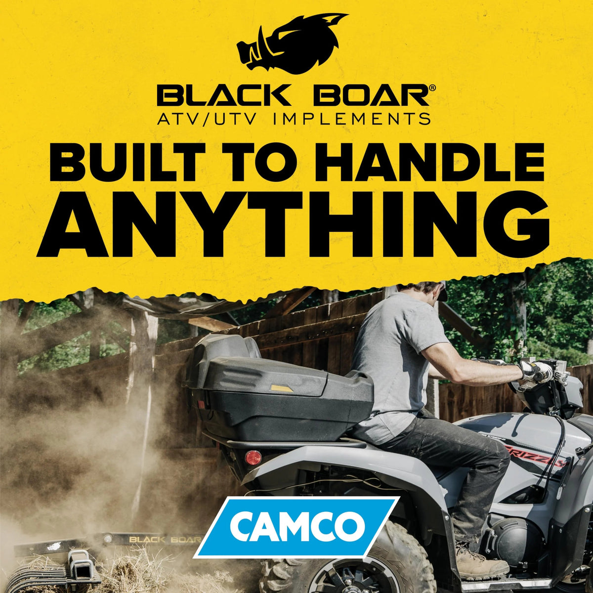 Black Boar Camco ATV/UTV Rear Storage Box And Lounger, 7 Cubic Feet - 20 x 12 x 16 inch