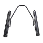 Racing Seats With Double Slider, PVC And Suade Material, Black - Set Of 2 Pieces