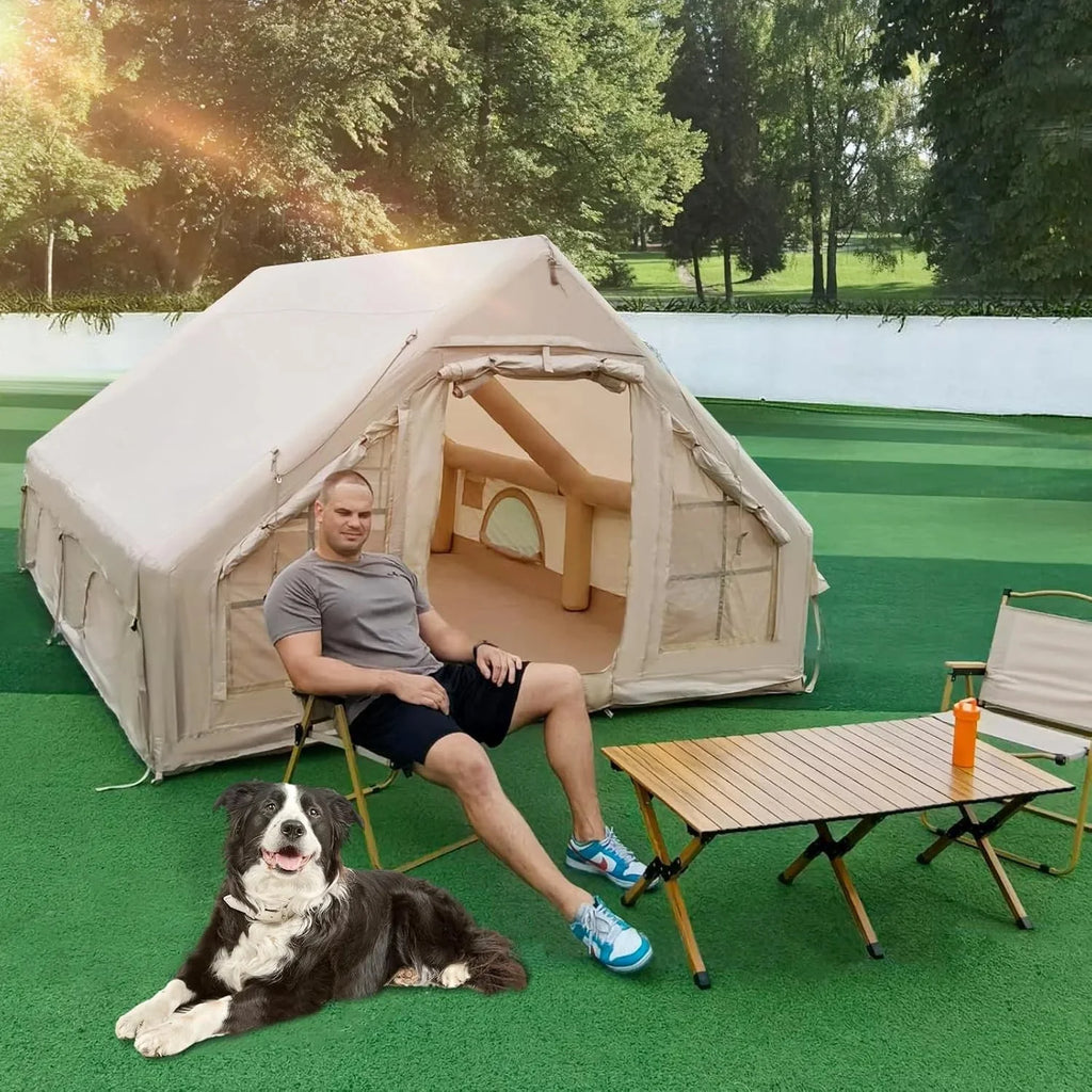 Gaonala Inflatable Camping Tent For 4-6 People, 420D Oxford Fabric - With Hand Pump