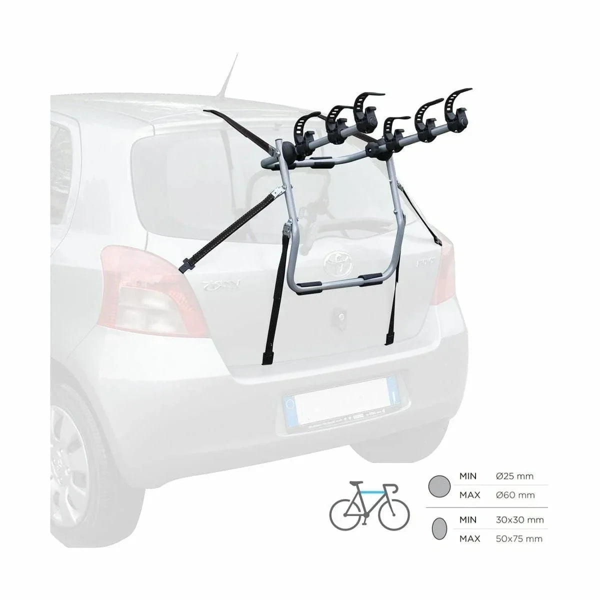 Menabo Trunk-Mounted 3-Bike Rack - Mistral