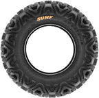 ATV UTV All-Terrain Tires Set of 4, 25X8-12 Front & 25X10-12 Rear Off-Road Replacement Tires