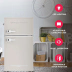 Retro 3.2 Cu Ft Mini Fridge with Freezer – 2-Door Compact Refrigerator with Side Bottle Opener