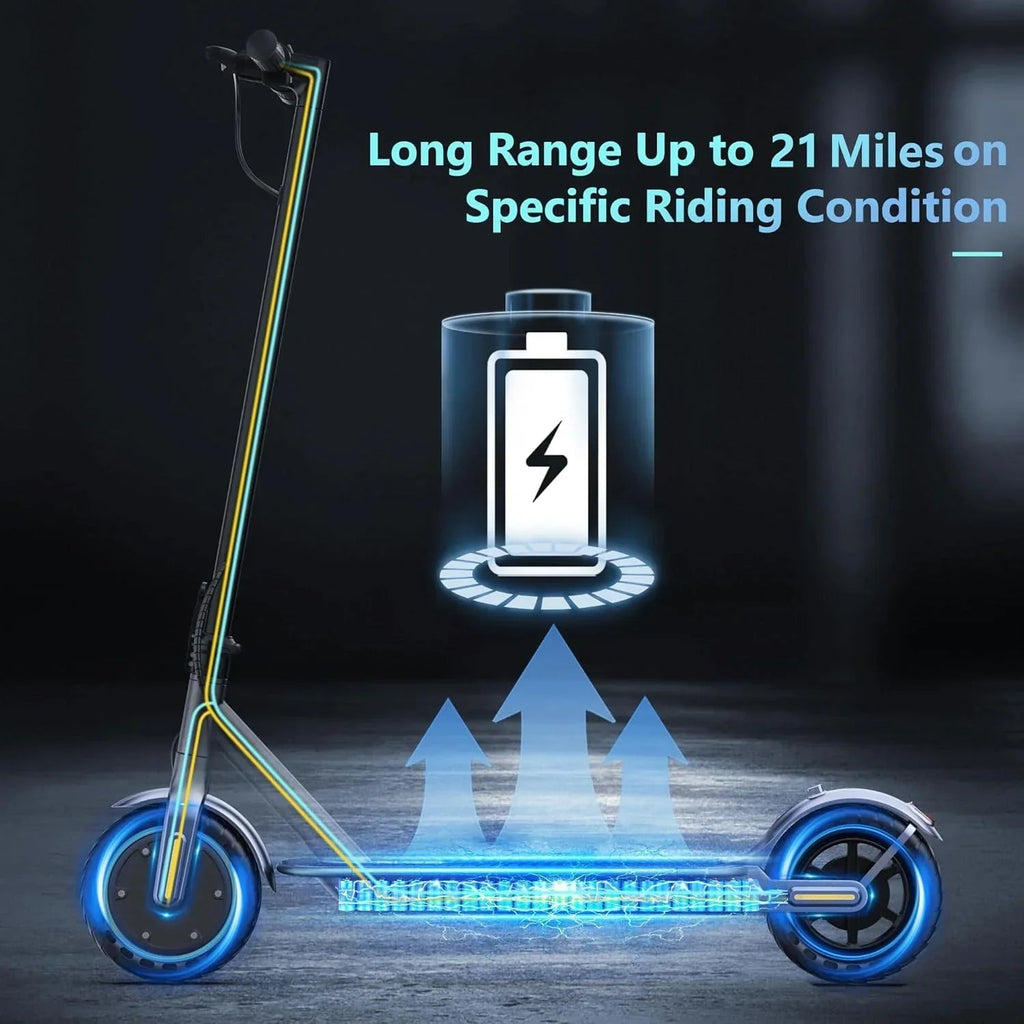Electric Scooter 350W/500W Motor, 8.5/10 Solid Tires, 19/22 Mph, 28/21/12 Miles Range