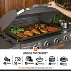 28" 5-Burner Propane Griddle with Range Top – 72,000 BTU Outdoor Cooking Station