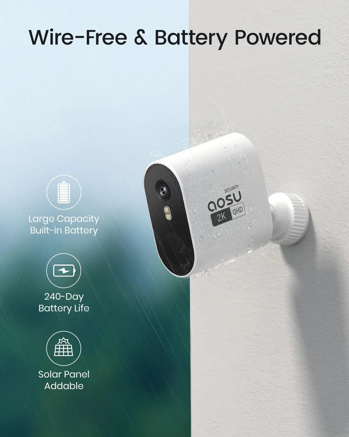 AOSU Wireless Outdoor Home Security Camera System
