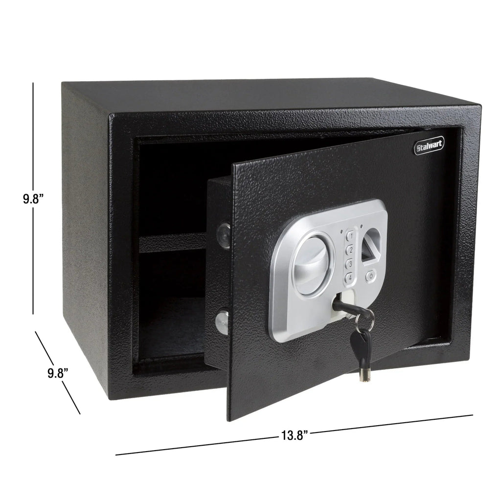 Stalwart Electronic Biometric Safe With Fingerprint Lock And 2 Override Keys