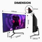 CRUA 24 Inch Curved Gaming Monitor FHD 1080P 180Hz VA Panel Black - CR240DM
