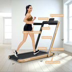 2-in-1 Folding Electric Treadmill, 2.25 HP, Under-Desk, with Dual Display and Smart App Control