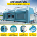 BENTISM Inflatable Car Paint Booth 26x15x10FT With Filter System And 2 Blowers