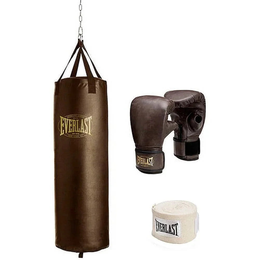 Everlast Heavy Bag Stand With 100 Lb Vintage Heavy Bag Kit, Black, 3 Piece - 19100800