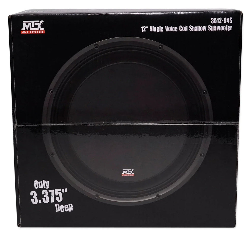 MTX Dual 3512-04S 12 in 1200W Shallow Car Subwoofers With Rockville Sealed Enclosure