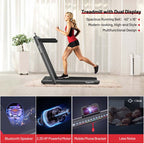2-in-1 Folding Electric Treadmill, 2.25 HP, Under-Desk, with Dual Display and Smart App Control