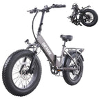 GOTRAX F3 500W Folding Fat Tire Electric Bike, 20in x 4in Tires, 20 MPH, 60 Mile Range - F3