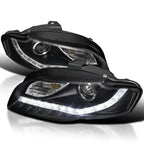 Spec-D Tuning LED Strips Projector Headlights Compatible With 2006-2008 Audi A4/S4 B7 - Left And Right Pair