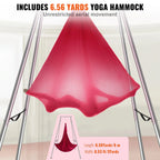 KFFKFF Aerial Yoga Swing Stand And Hammock Kit, 8.30 x 6.3 x 9.68 ft, 551.15 lbs, Red - HM-559WR6