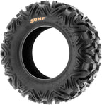 ATV UTV All-Terrain Tires Set of 4, 25X8-12 Front & 25X10-12 Rear Off-Road Replacement Tires