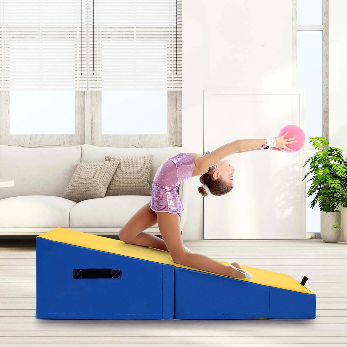 Costway Folding Gymnastics Incline Mat, 48 x 24 x 14 in