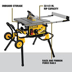 10" 15A Table Saw with Rolling Stand – 32-1/2" Rip Capacity, Portable Jobsite Saw