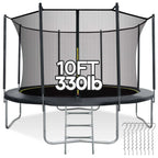 MARNUR Kids' Trampoline 8 ft With Enclosure Net, Ladder And Wind Stakes - 330 lbs Weight Capacity