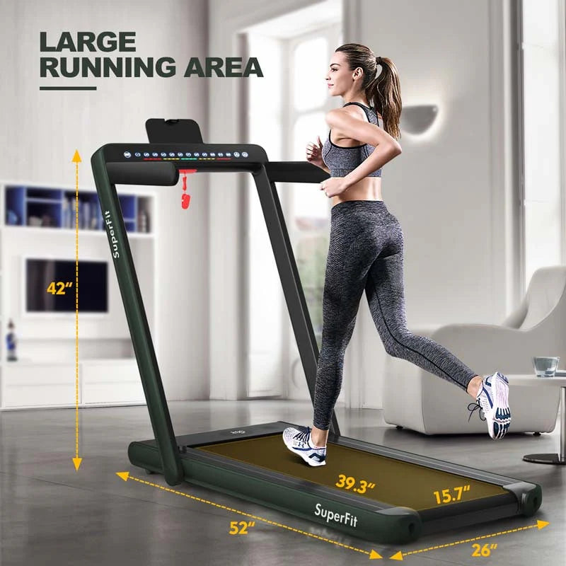 2-in-1 Folding Electric Treadmill, 2.25 HP, Under-Desk, with Dual Display and Smart App Control