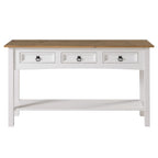 Wood Console Table with 3 Drawers, Entryway Hallway Storage and Display Table for Home