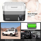 Costway 58 Quart Portable Electric Car Refrigerator Freezer - Dual Zone