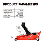 Seizeen Low Profile 3 Ton 6600 lbs Trolley Jack With Dual Lift Pump - Red