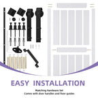 Uforic Sliding Barn Door With Hardware Kit, 48 x 84 in, Gray