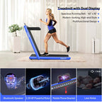 2-in-1 Folding Electric Treadmill, 2.25 HP, Under-Desk, with Dual Display and Smart App Control