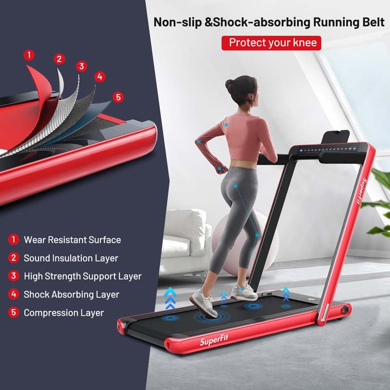 2-in-1 Folding Electric Treadmill, 2.25 HP, Under-Desk, with Dual Display and Smart App Control
