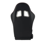 PVC Single Adjuster Double Track Racing Seats, Black - Pair
