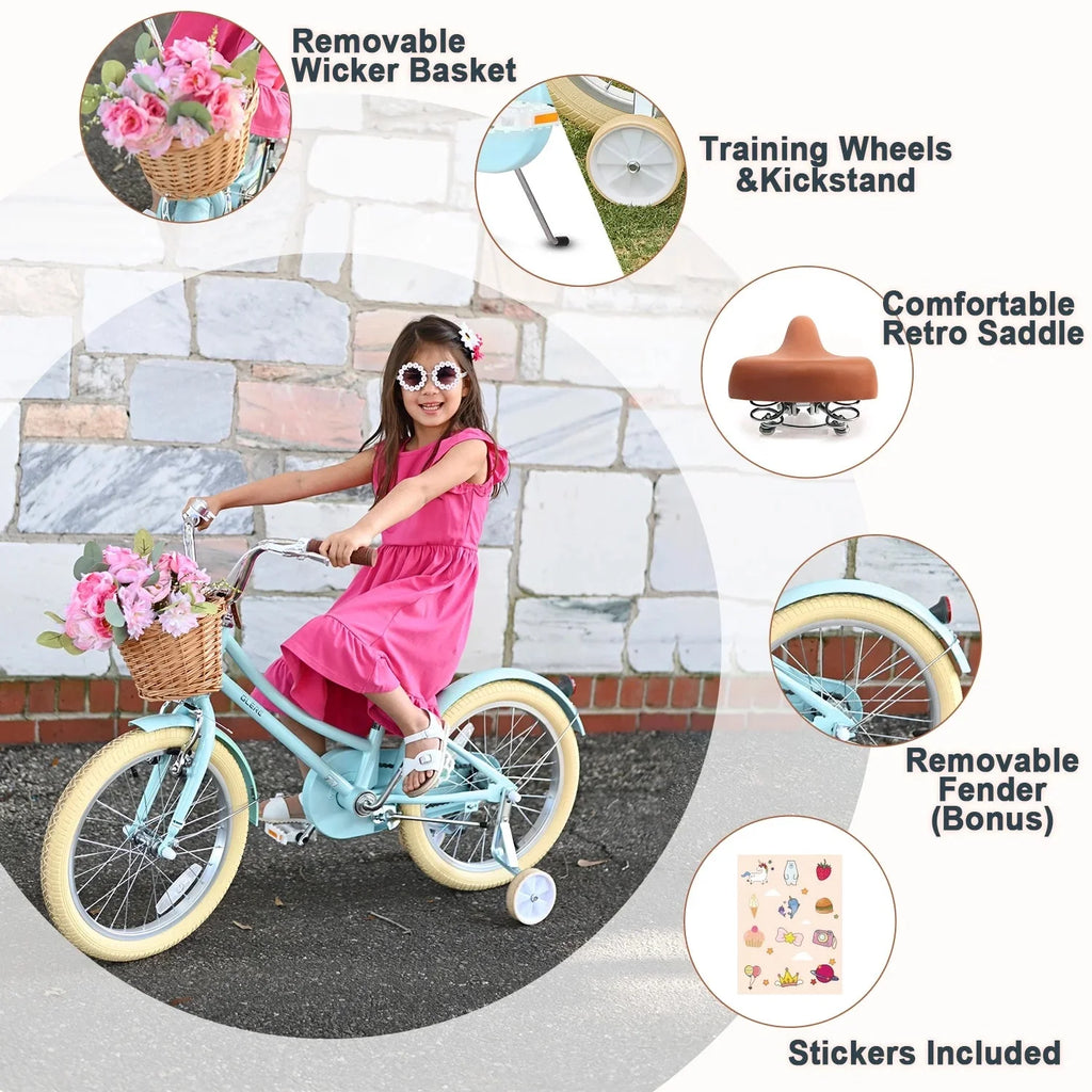 Glerc Girls' Kids' Bike, 12 inch, Pink, Ages 2-4 Years - Little Molly