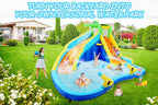ROOJER Inflatable Water Slide Bounce House 8-in-1 With 450W Blower - Crocodile Water Park