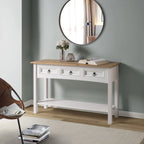 Wood Console Table with 3 Drawers, Entryway Hallway Storage and Display Table for Home