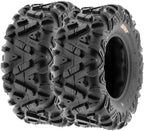 ATV UTV All-Terrain Tires Set of 4, 25X8-12 Front & 25X10-12 Rear Off-Road Replacement Tires
