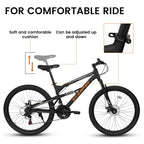 26 Inch Full-Suspension Mountain Bike, 21-Speed, 26x16 Inch Carbon Steel Frame