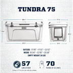YETI Tundra 75 Cooler, Desert Tan - 100.75010000
