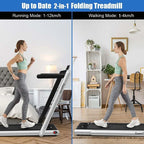 2-in-1 Folding Electric Treadmill, 2.25 HP, Under-Desk, with Dual Display and Smart App Control