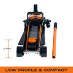 Pro-Lift 2 Ton 4000 lbs Hydraulic Floor Jack, 3-5/8 to 13-3/8 inches Lift Range - PL2920
