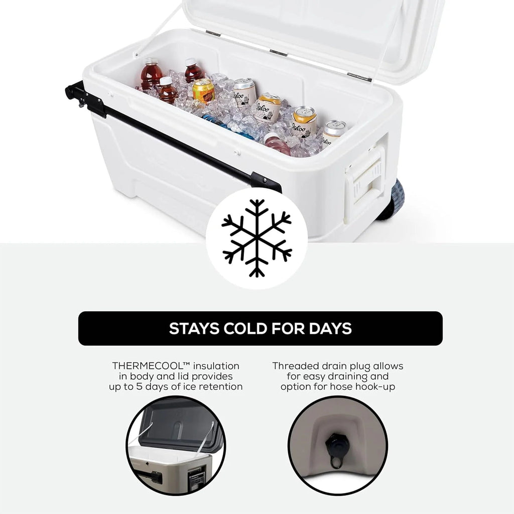 Igloo Wheeled Cooler 110 Qt Sandstone - Sportsman Glide