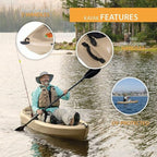 Lifetime Fishing Kayak 10ft 2-Pack With Paddles, UV-Protected HDPE, Tan - Tamarack Angler 100